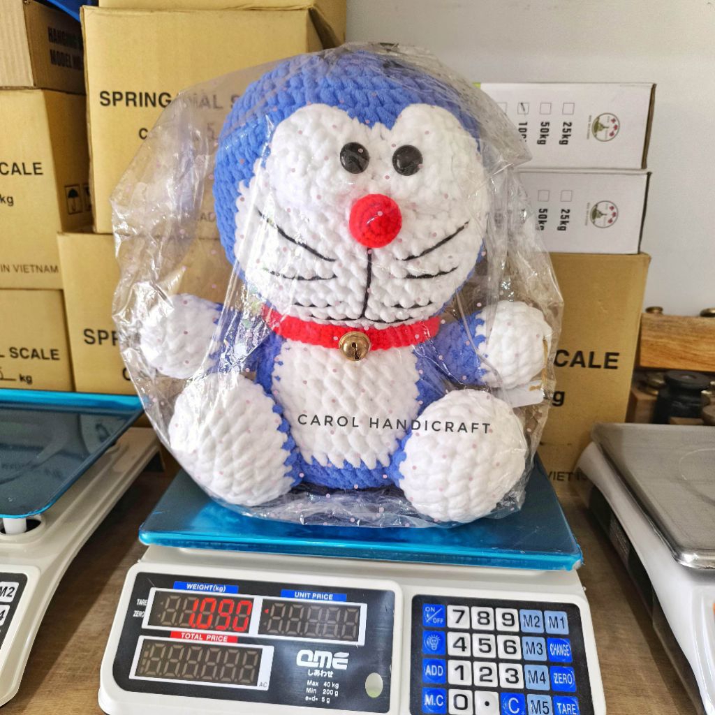 Readystock Boneka Doraemon Jumbo Rajut Handmade Amigurumi