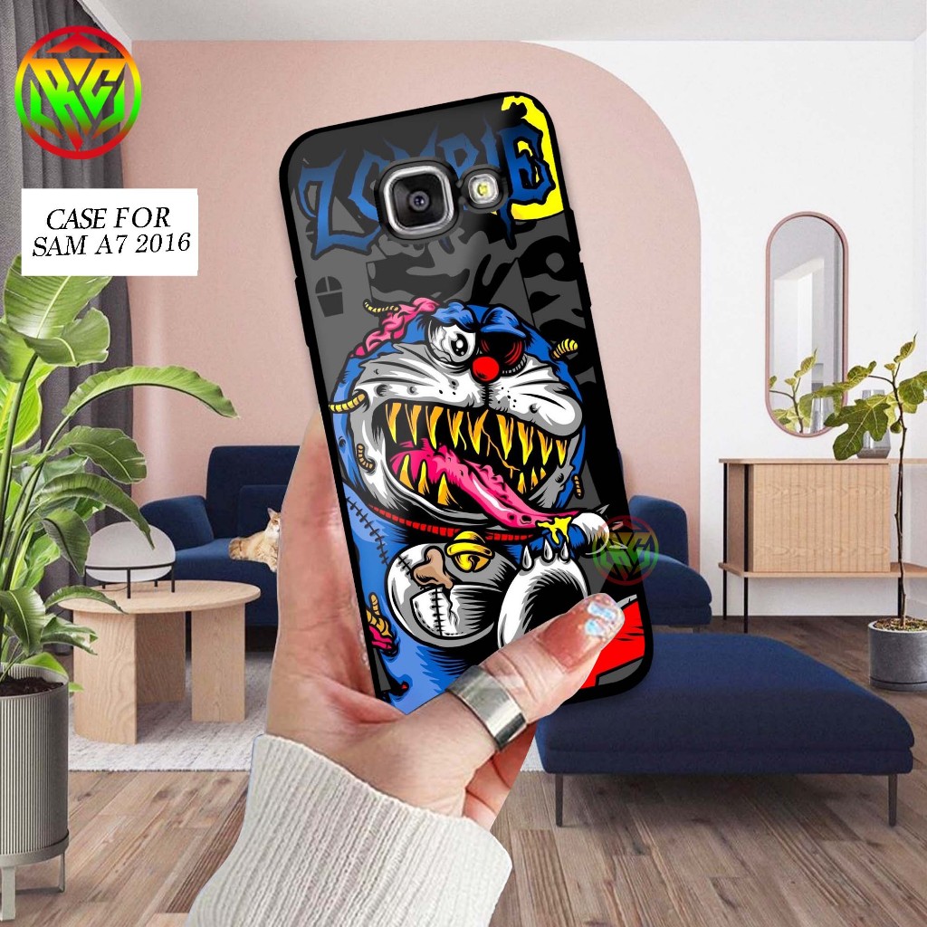 Real Case Samsung A7 2016 - Motif Terbaru Hardcase Glass Kilau New Case Glossy casing Hp Samsung A7 