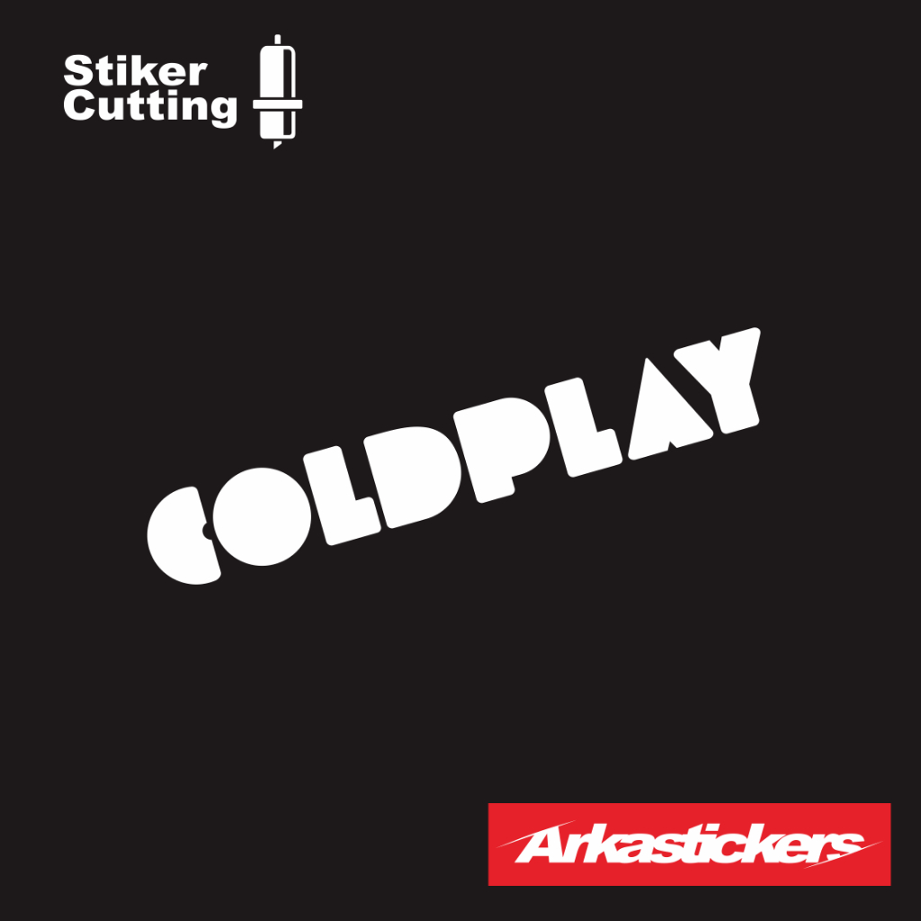 Cutting Sticker COLDPLAY untuk Motor Mobil Helm dll bisa menyala apabila terkena cahaya - Stiker COL
