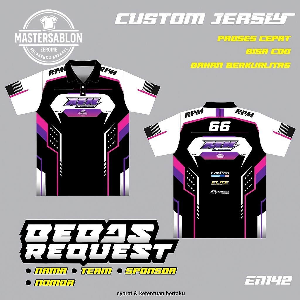 JERSEY RACING polo baju balap racing custom full printing jersey balap jersey bisa ubah nama nomor j