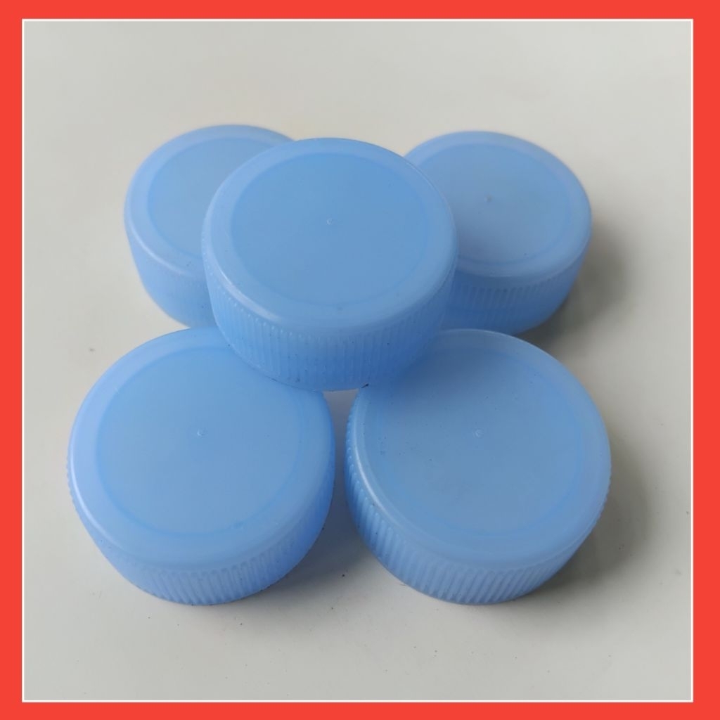 Tutup Botol Warna Biru Muda Bekas Le Minerale Bersih Siap Pakai