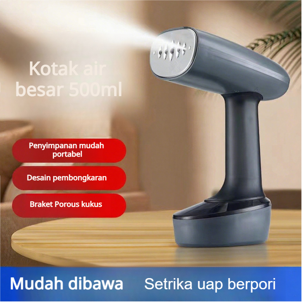 Setrika Uap 320-500ml Genggam Kapasitas Besar Daya Setrika Uap Low Watt Pemanasan 15 detik Setrika U