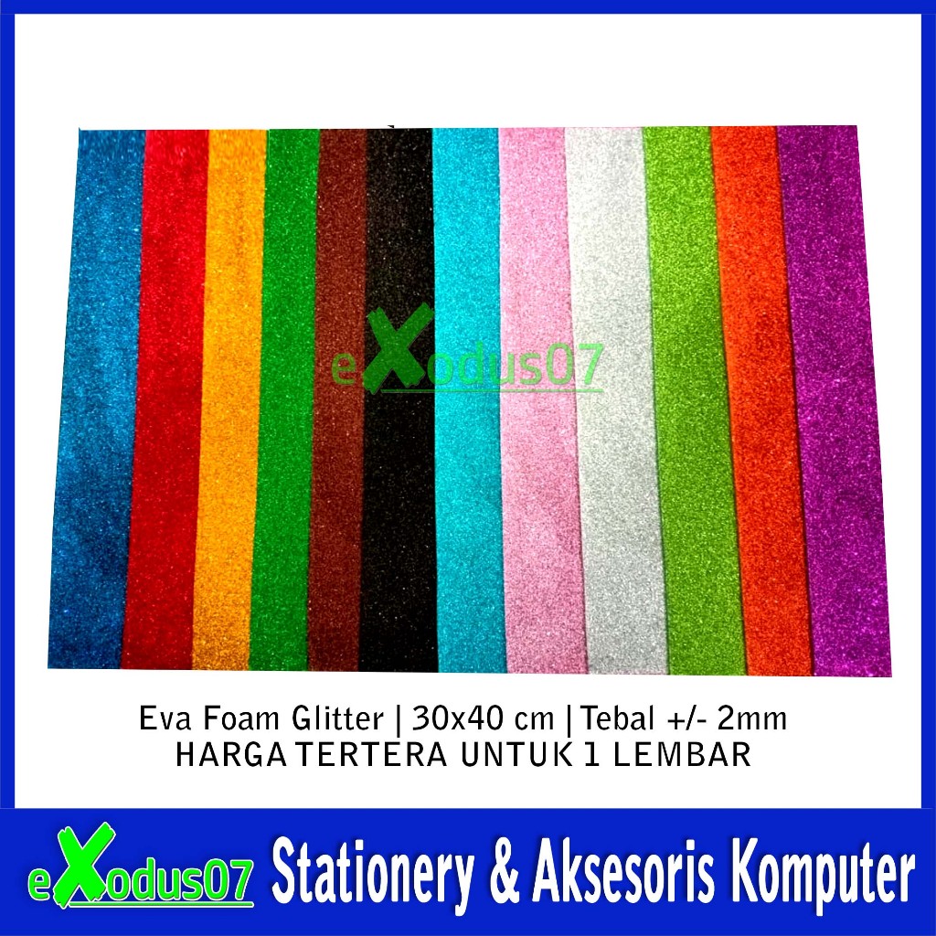 Jaydening Eva Foam Glitter Tebal 2Mm Uk.30X40 Eva Foam - Spon Ati - Foam Art Glitter