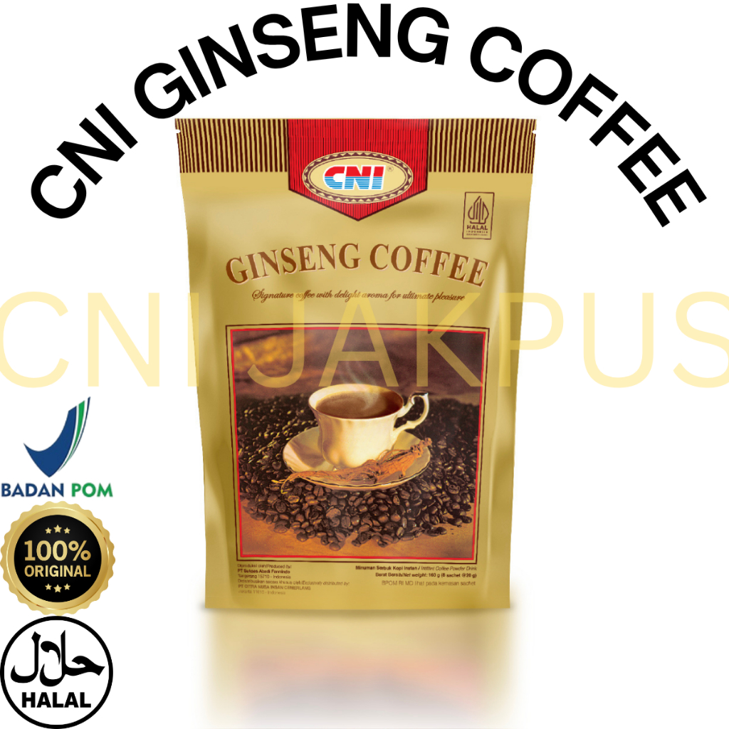 Ginseng Coffee CNI | Kopi Ginseng Legendaris Sejak 1994 Stamina Tahan Lama, Kafein Rendah, Rasa Mani