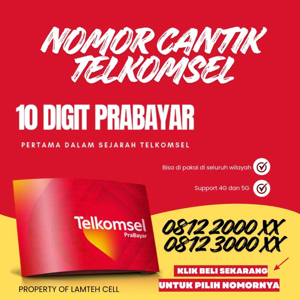 Nomor Cantik 10 Digit Telkomsel Prabayar Edisi 2000 dan 3000