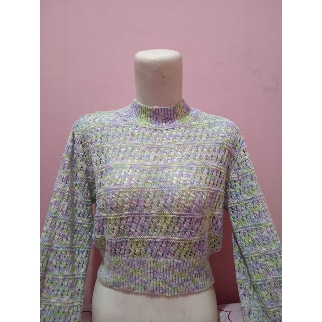 Zara Long Sleeve Knit Crop Top