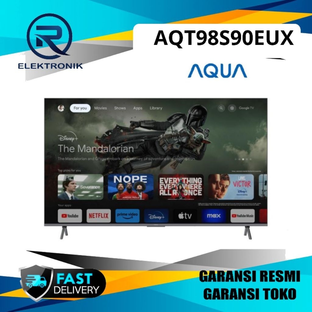 AQUA AQT98S90EUX ANDROID GOOGLE TV 98 INCH QLED AQT98S90EUX