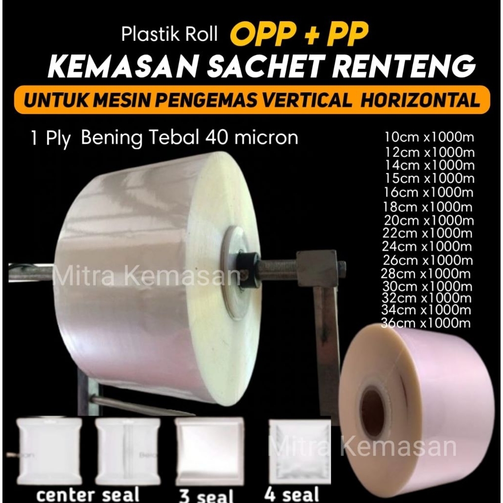 Plastik Roll OPP PP Bening Polos | Plastik Kemasan Sachet Bag Renteng Renceng | Plastik Bungkus Snac