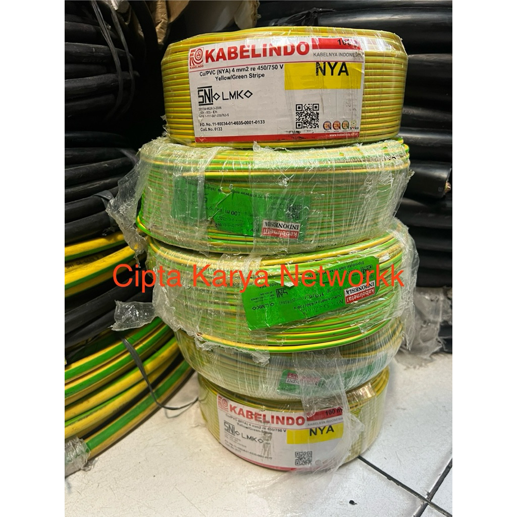 Kabel Listrik Nya 4mm Kabelindo KabelMetal Grounding K/H / Kabelindo KabelMetal NYA 4mm / NYA 4 mm m