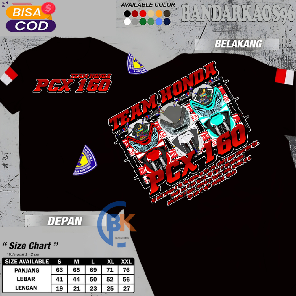 BandarKaos69 KAOS DISTRO TEAM HONDA PCX 160 MODIFIKASI - KAOS RACING KEREN TIKTOK VIRAL - BAJU UNISE