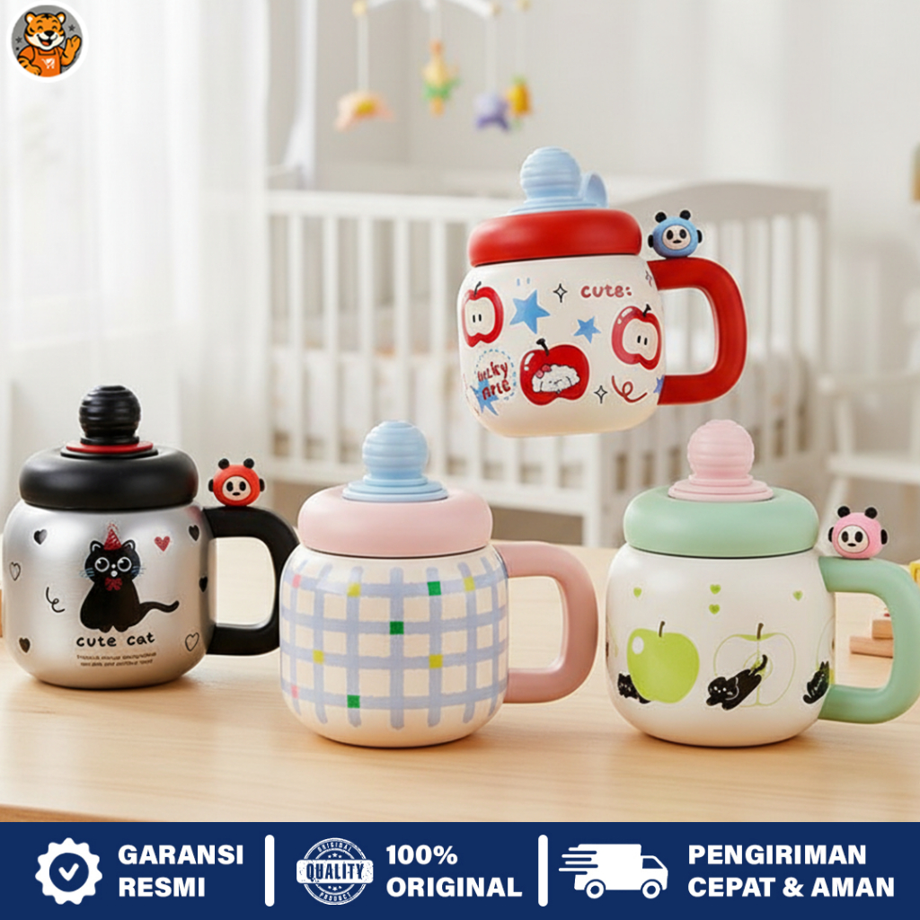 Botol Minum Tumbler Gelas Mug Chubby 800ml Stainless SUS 316 / Gelas Minum Mug Lucu