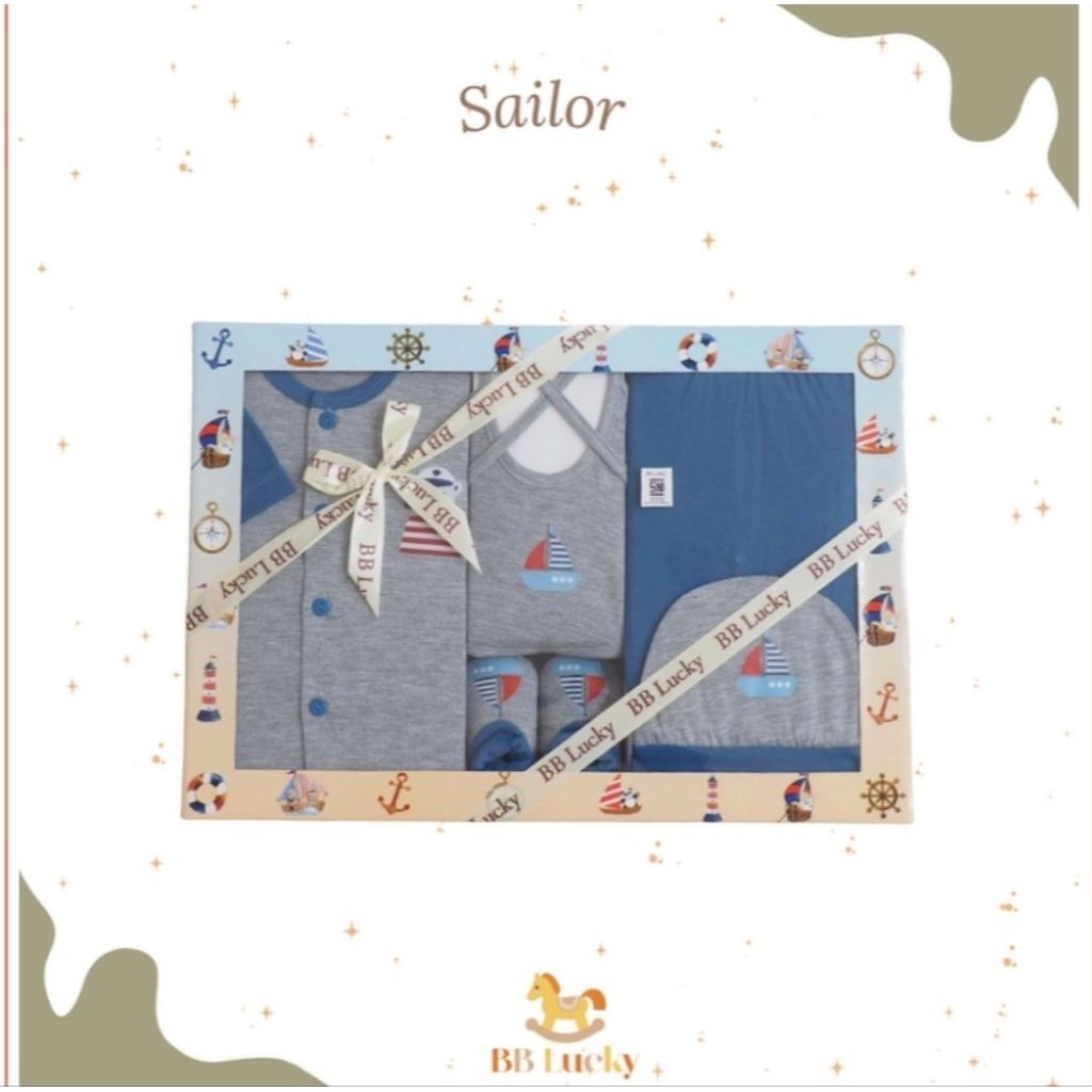 BABY LUCKY GIFT SET - BAJU BAYI SET - BABY SET - KADO LAHIRAN BAYI - SAILOR BB