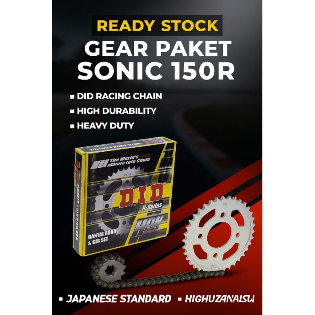 GEAR PAKET ( RANTAI + GEAR SET ) SONIC 150R  428HDN-118/ 15T-42T K56 DID