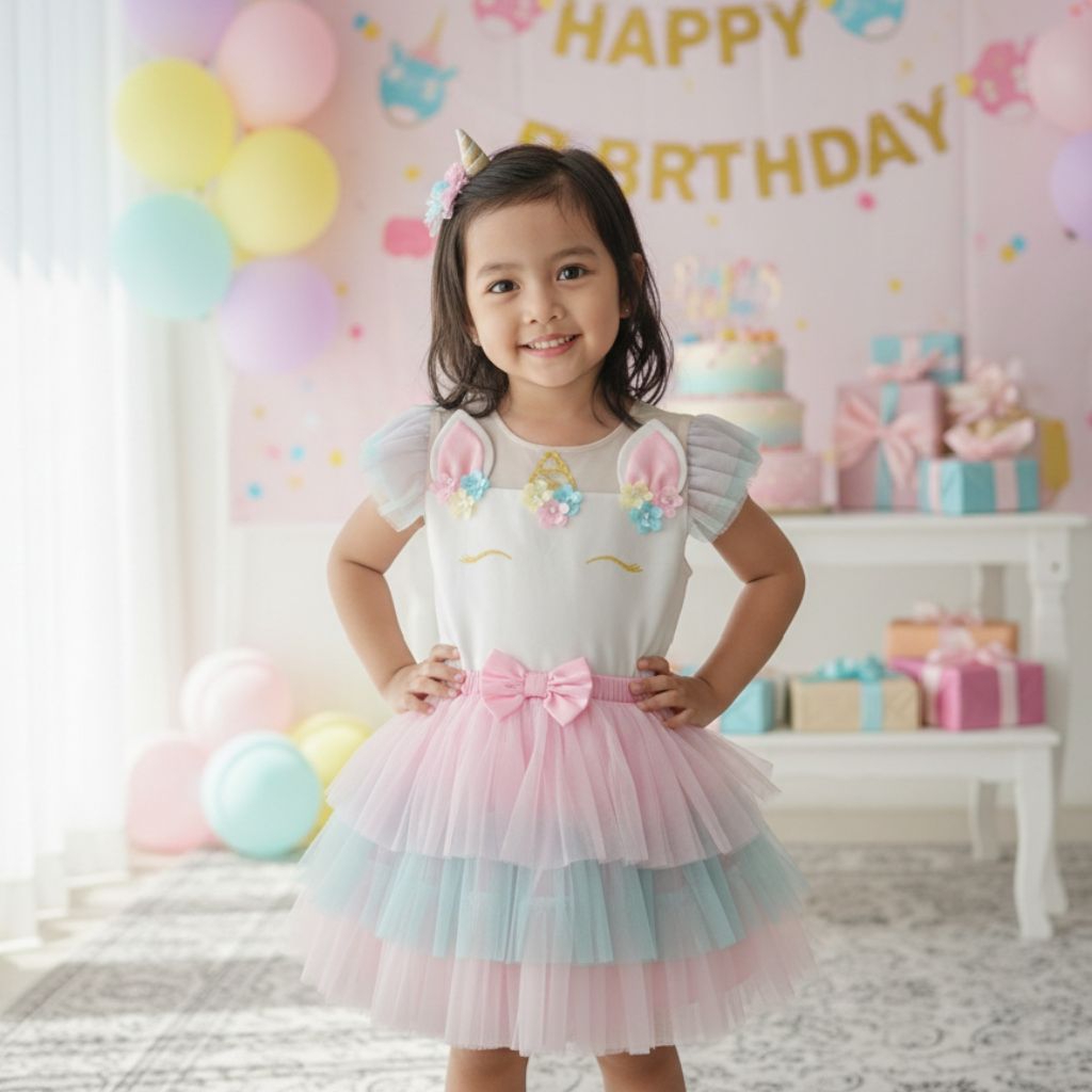BAJU SETELAN GAUN PIPINIKO ANAK PEREMPUAN BAHAN KATUN POLIESTER FASHION DRESS