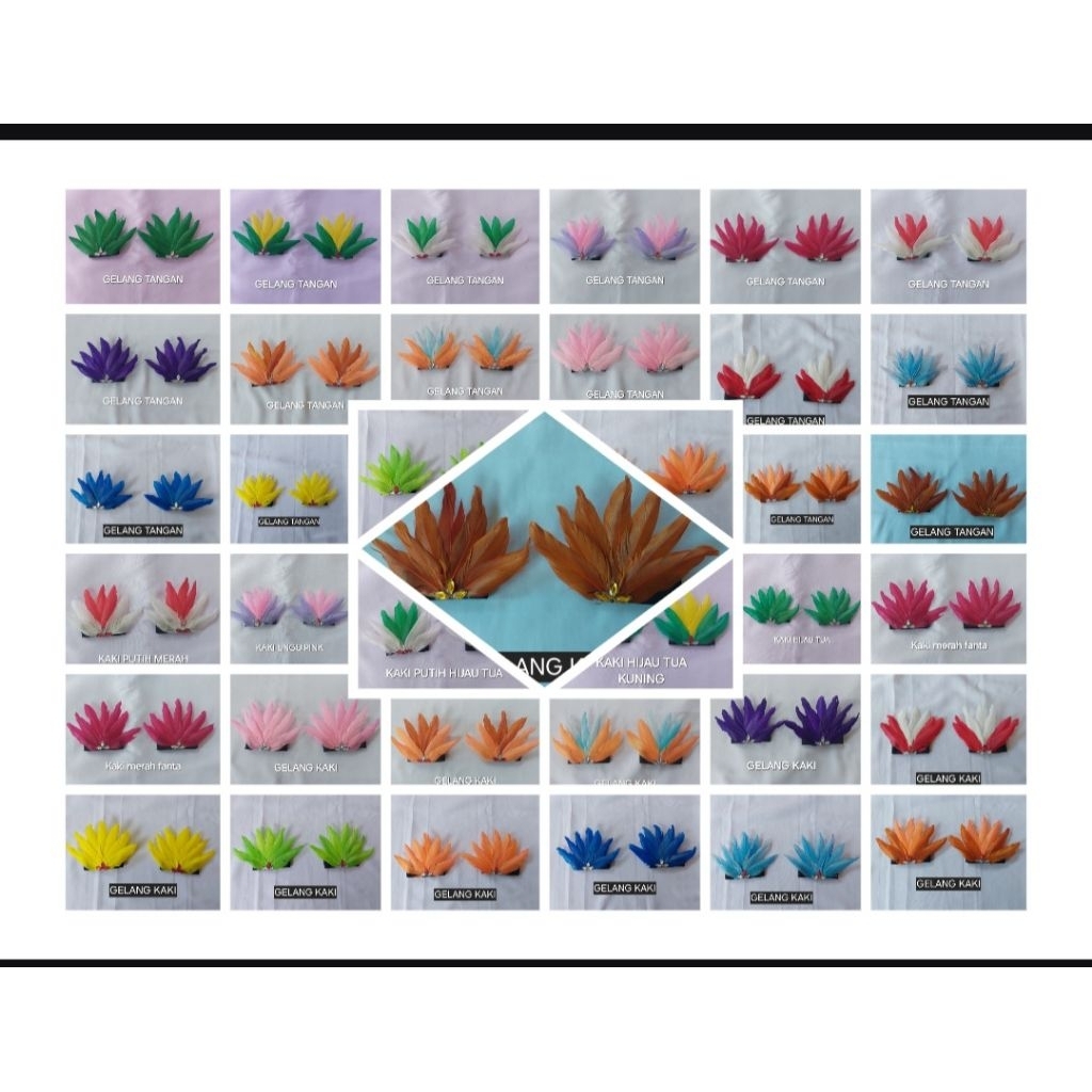 Set gelang tangan dan atau kaki bulu ayam