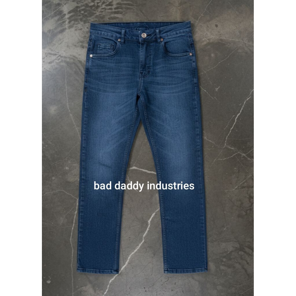 celana denim pria slim fit biru