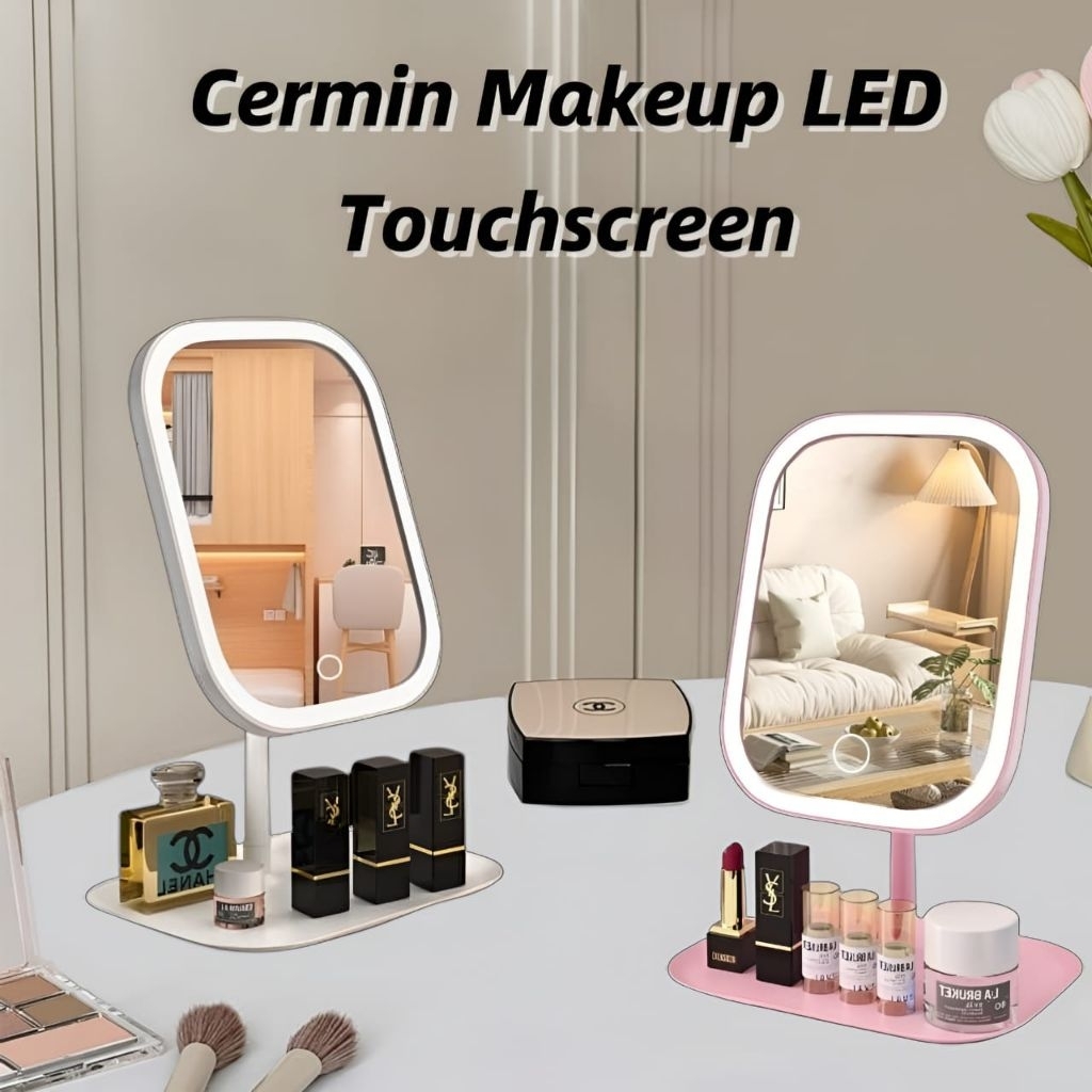Cermin Rias Makeup LED | Cermin LED Untuk Makeup | Cermin Dengan Lampu Charger •Gilimany•