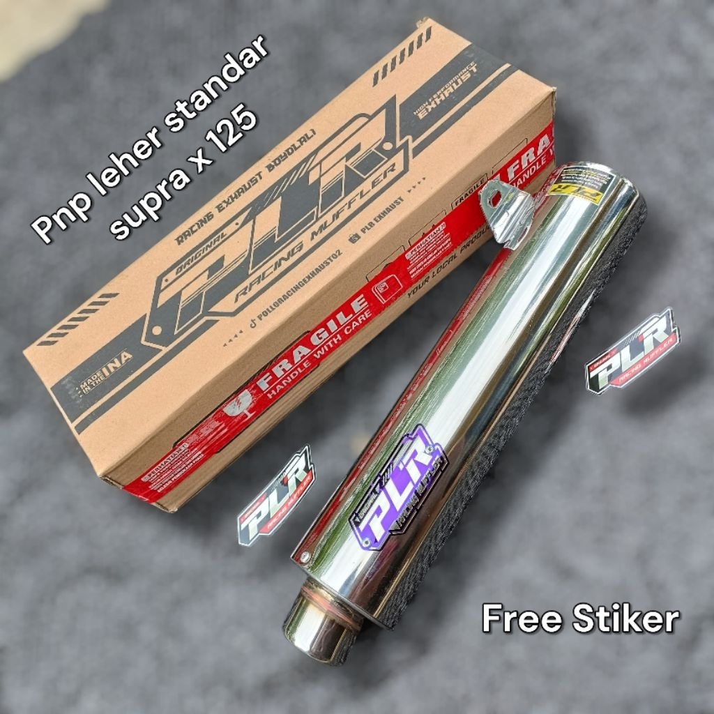 SLINCER KNALPOT STANDAR RACING SUPRA X 125 EMBLEM BLUE PNP LEHER STANDAR