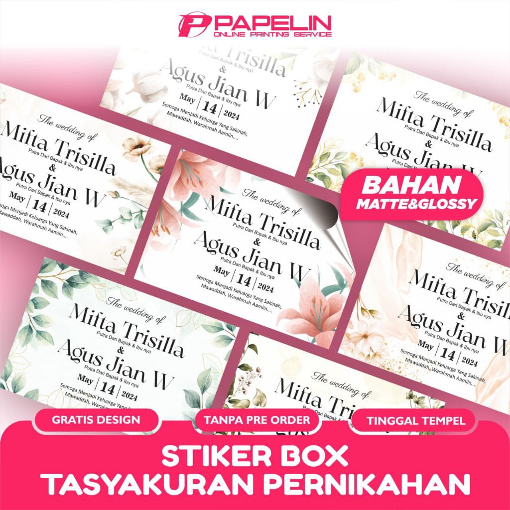 Stiker Ucapan Syukuran Pernikahan /Tasyakuran Pernikahan