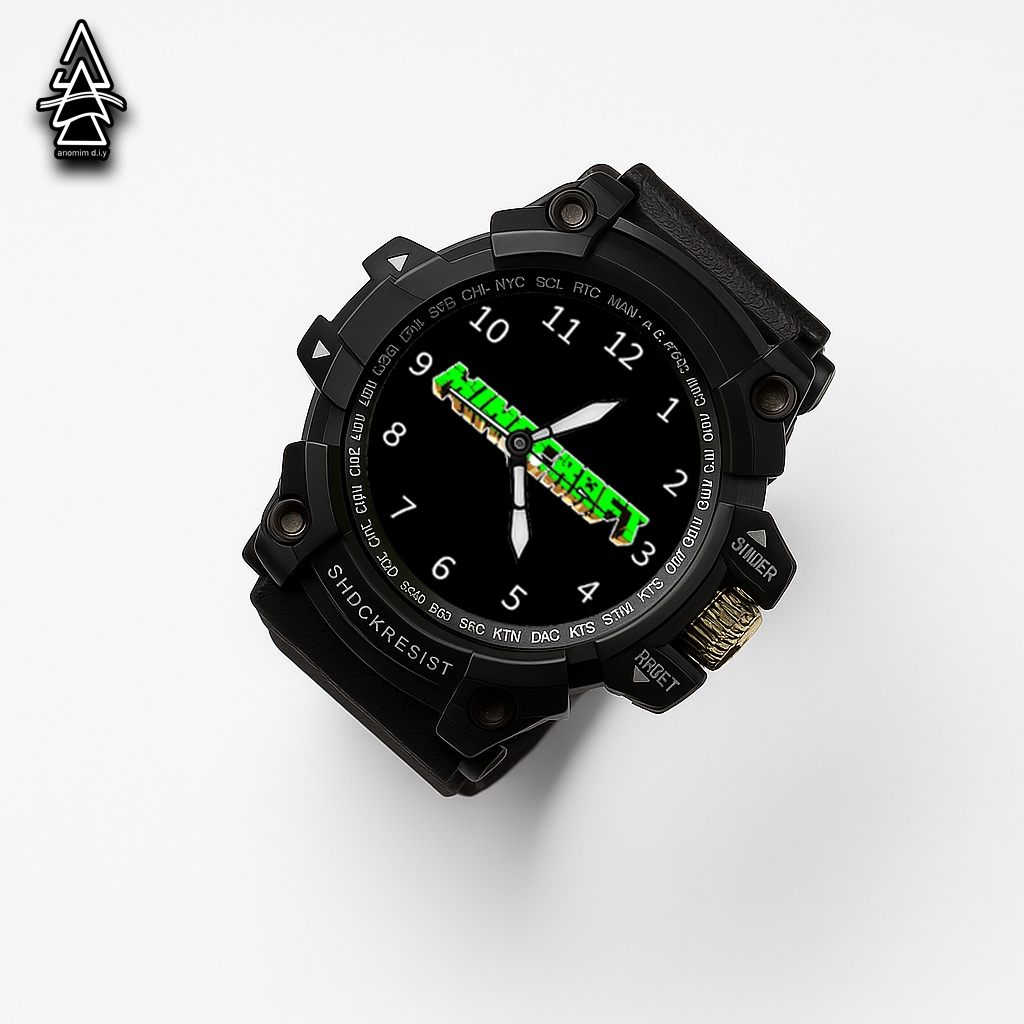 Jam Tangan Minecraft Anak Laki-laki Analog Sport Rubber