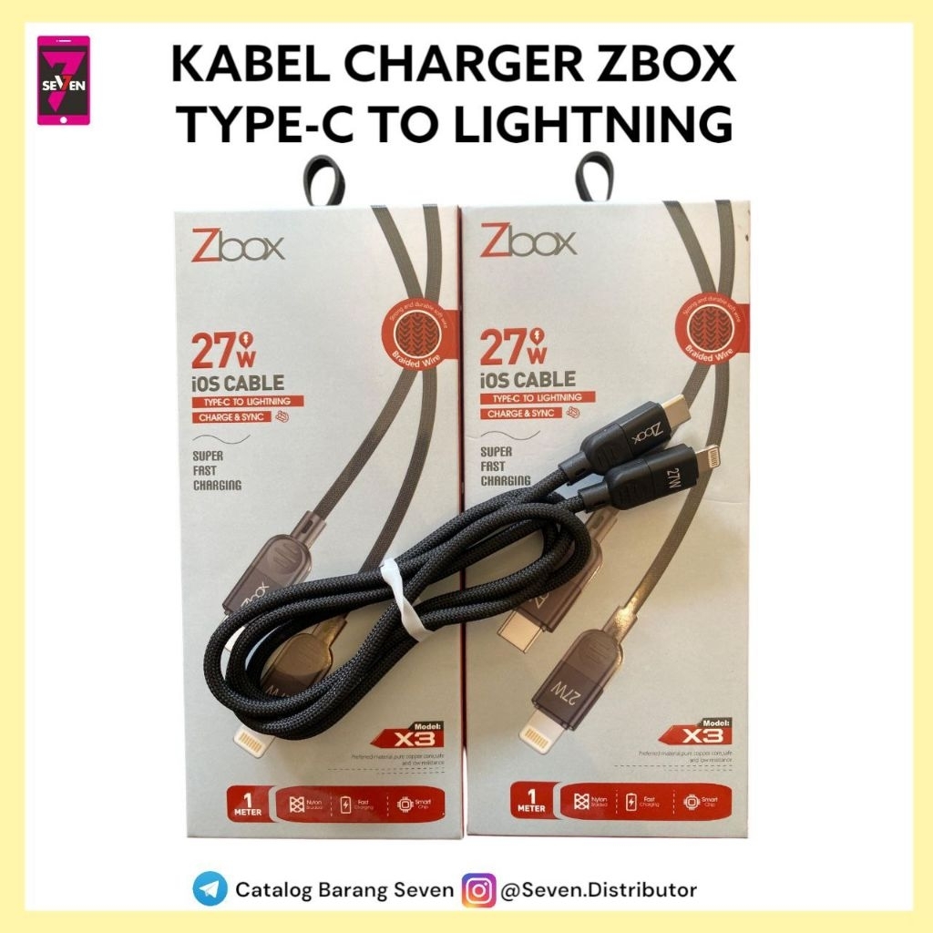 KABEL CHARGER ZBOX C TO LIGHTNING/IPHONE X3