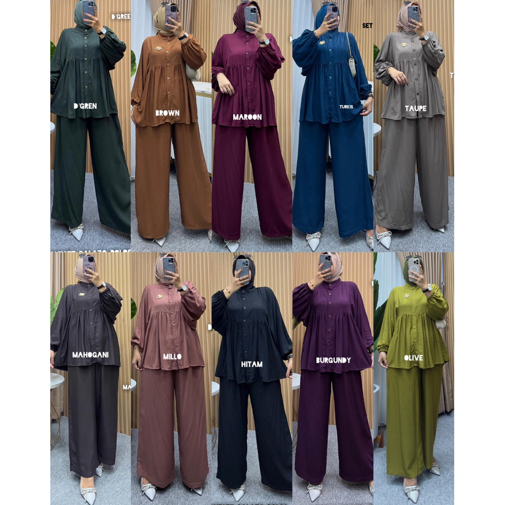 PALAZO ONESET RAYON TWILL PREMIUM SETCEL BASIC