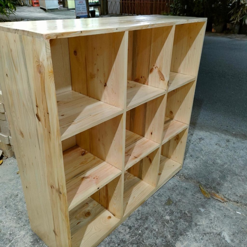 Rak buku/rak laundry kayu jati belanda serbaguna 120x40x120 cm