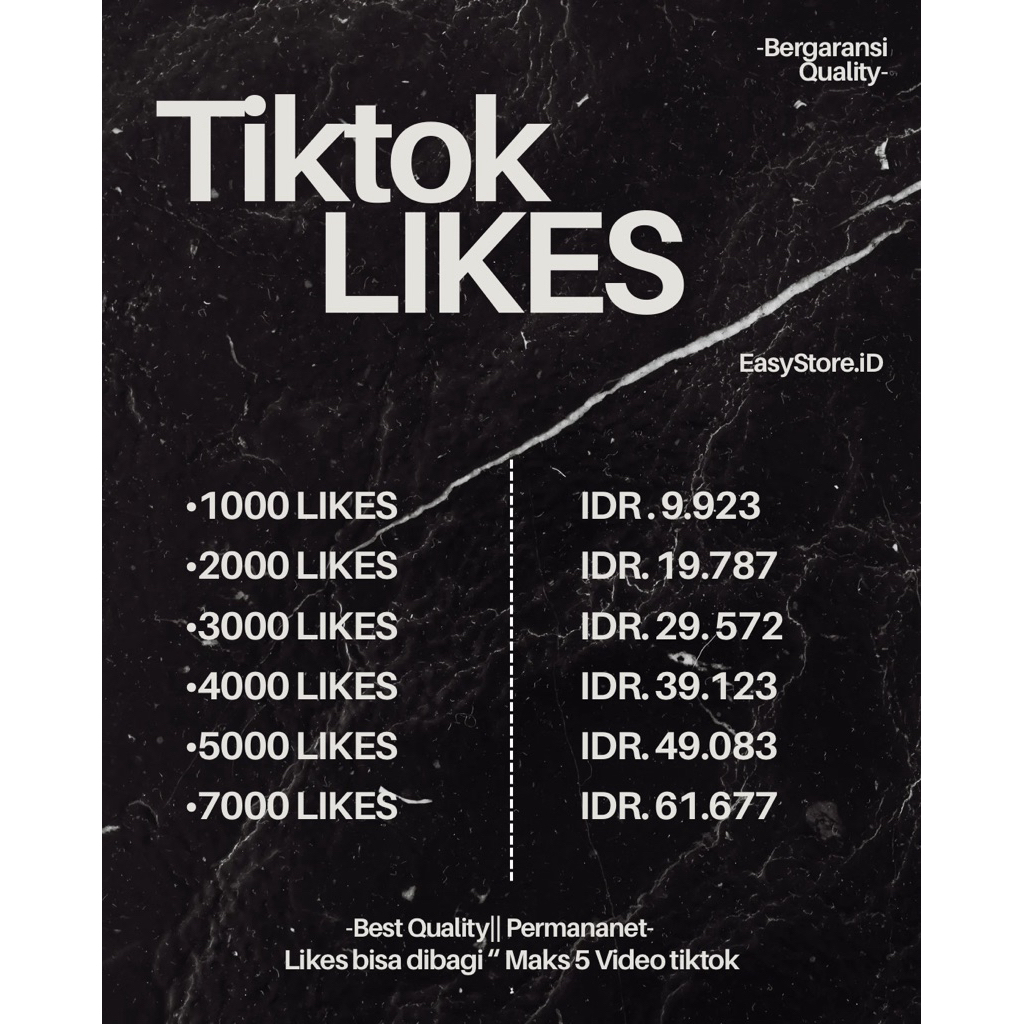 JUAL TIKTOK LIKES / PENAMBAH LIKES PERMANENT TIKTOK