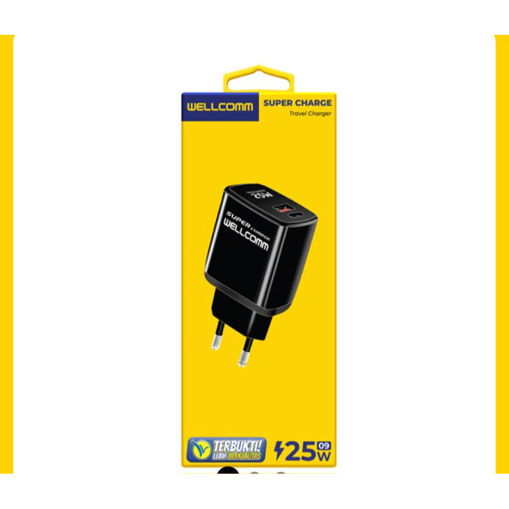 Charger Wellcomm 25W Dengan Kabel Usb A to Type-C