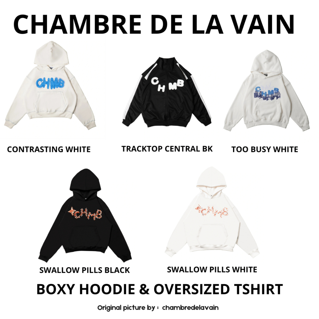 CHMB CHAMBRE DE LA VAIN TOO BUSY WHITE | TRACKTOP CENTRAL | LOGO TYPE | HAT BIG L | NO IDEA WHITE | 
