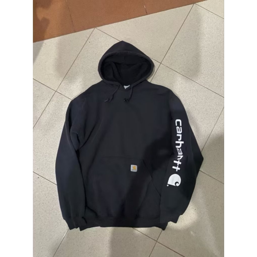 hoodie carhartt spellout black