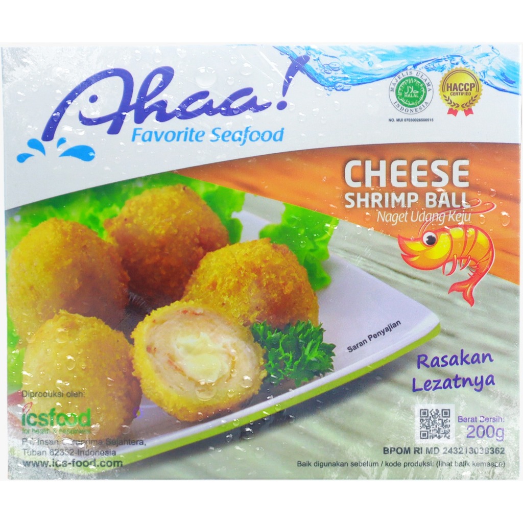 Ahaa Cheese Shrimp Ball  Bola Udang Keju 200 Gram Seafood Frozen Food BPOM