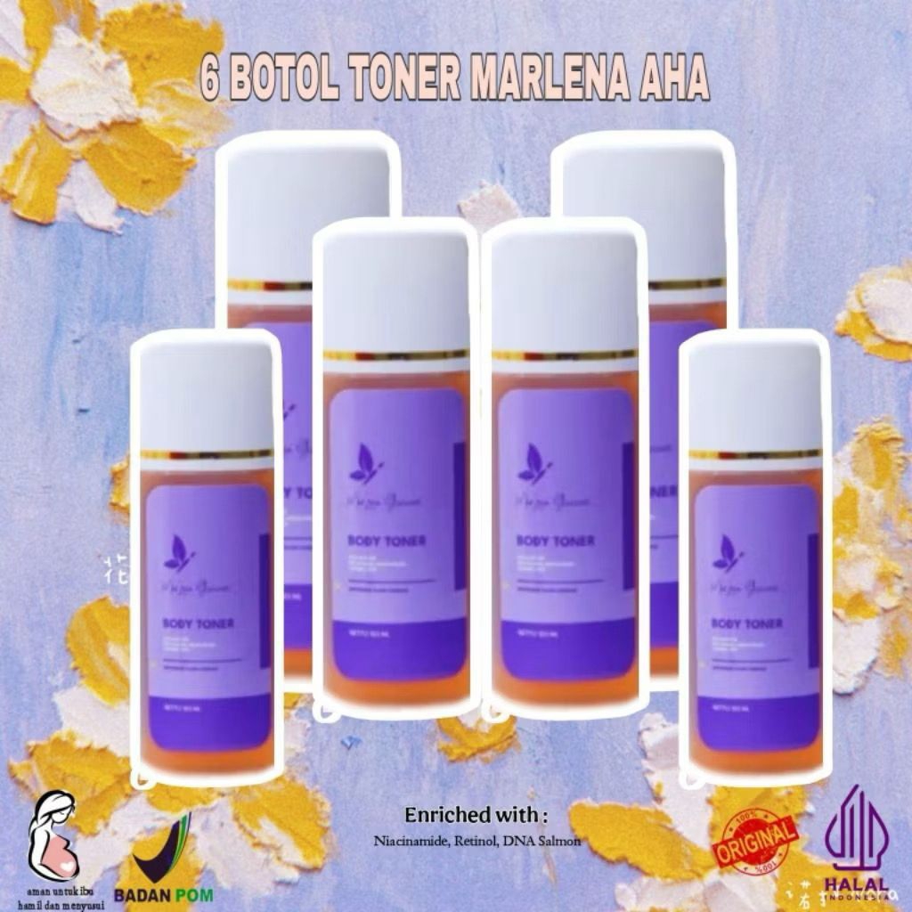 6 PCS) TONER MARLENA KELUPAS BADAN BPOM Mengangkat Sel Kulit Mati