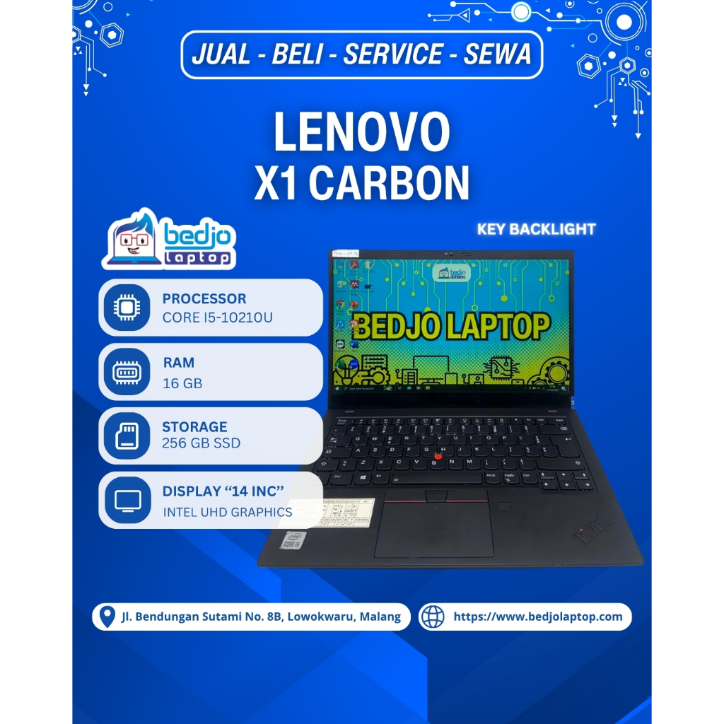 Laptop Lenovo X1 CARBON TERSLIM Laptop Lenovo Second Ram 16GB Super Ringan, Laptop Lenovo 6jutaan Be