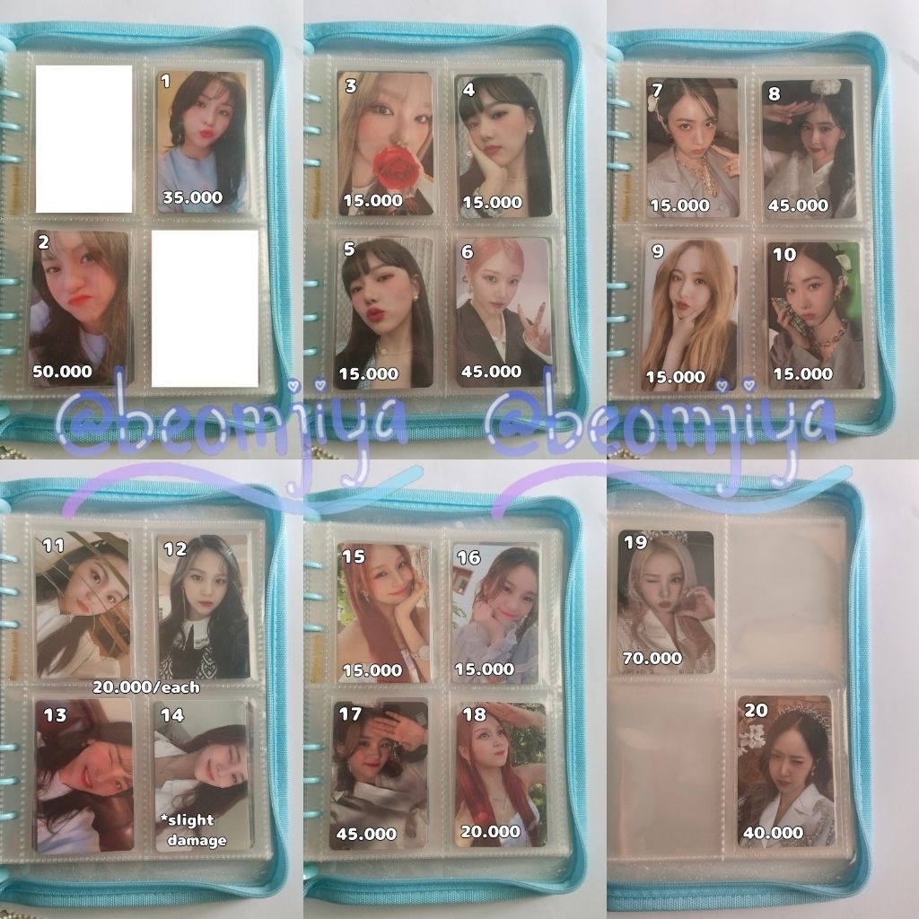 PC PHOTOCARD OFFICIAL VIVIZ GFRIEND EUNHA SINB UMJI