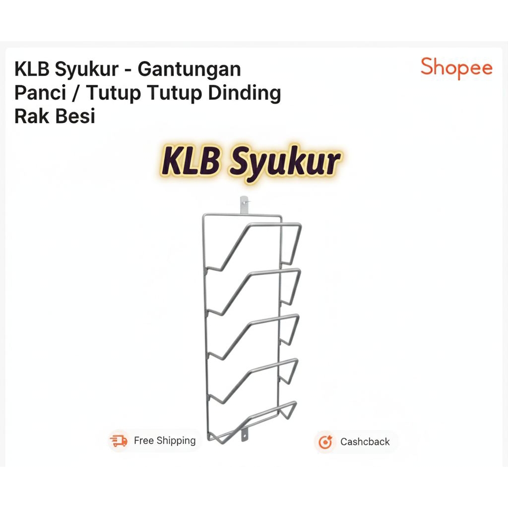 rak tutup panci gantung susun 4 / rak gantung tutup panci berbahan besi