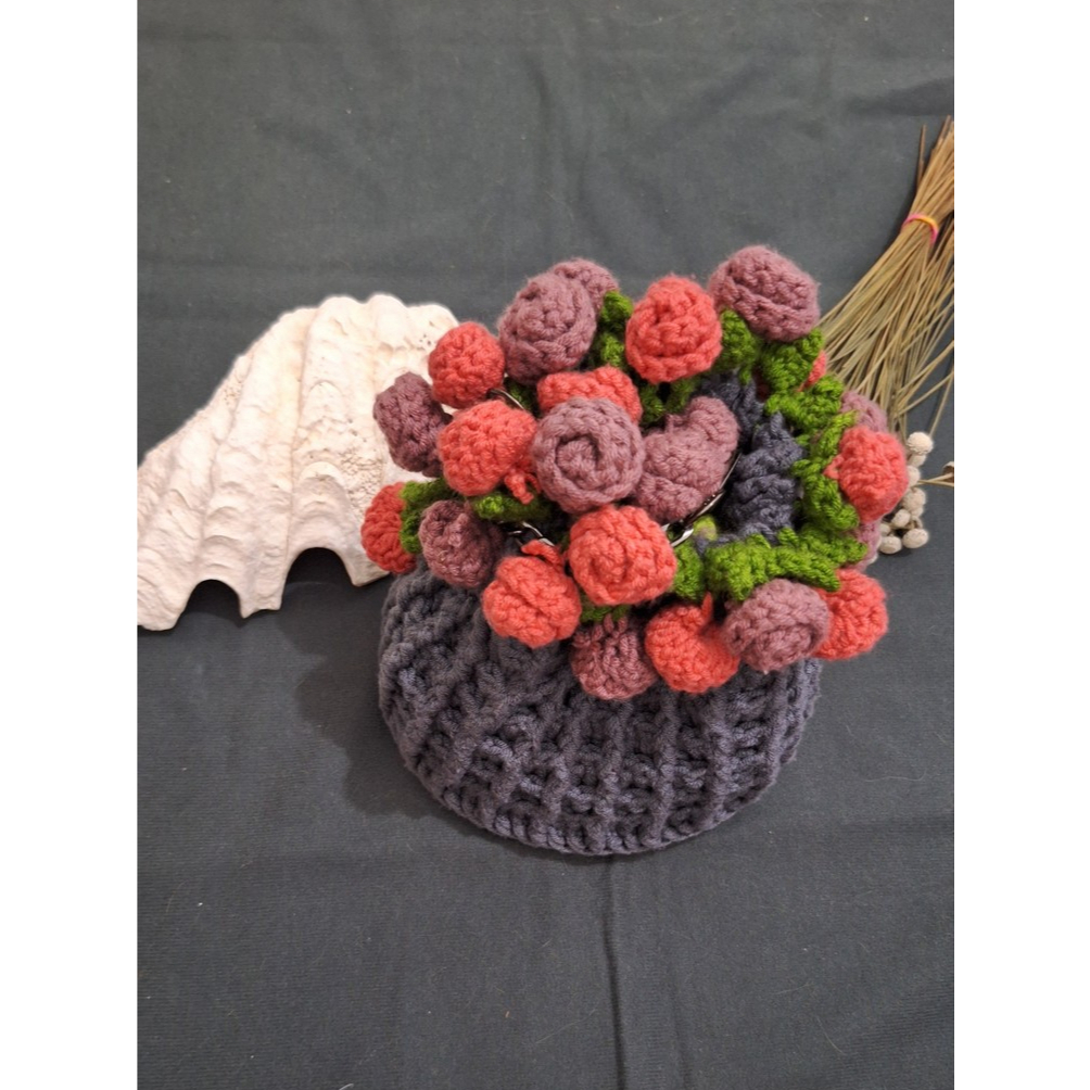Tas Rajut Bunga Mawar Custom Warna