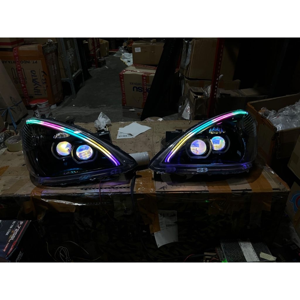 Paketan HEADLAMP AVANZA OLD Dobel BILED RGB Matrix Padlepop