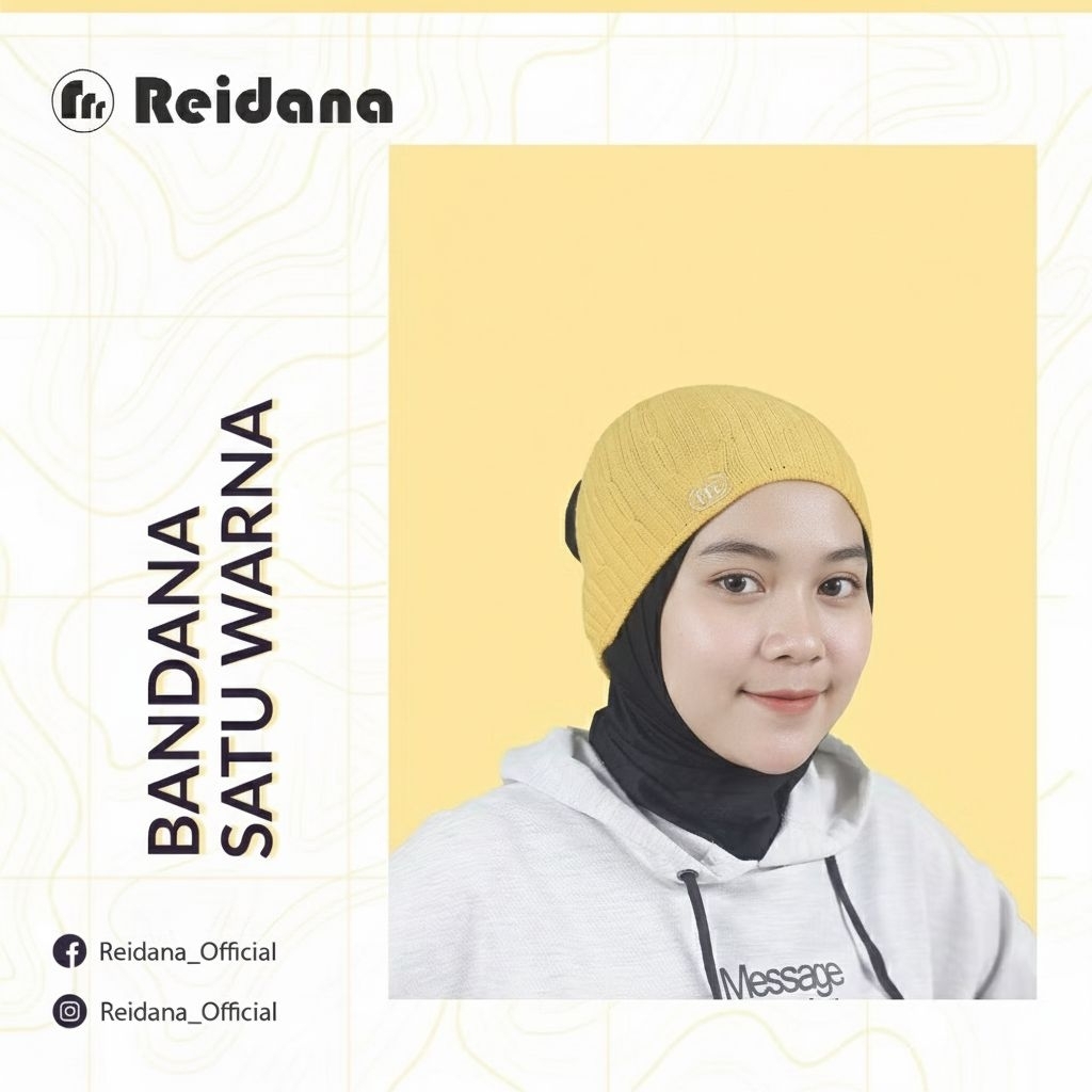 Reidana - Bandana Bando Ciput Rajut Semi Premium 1 warna / Inner hijab / daleman hijab