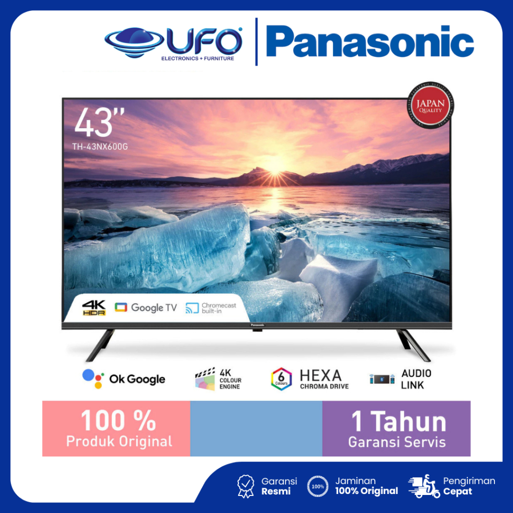 PANASONIC TV TH43NX600G LED SMART GOOGLE 4K HDR TV 43 INCH