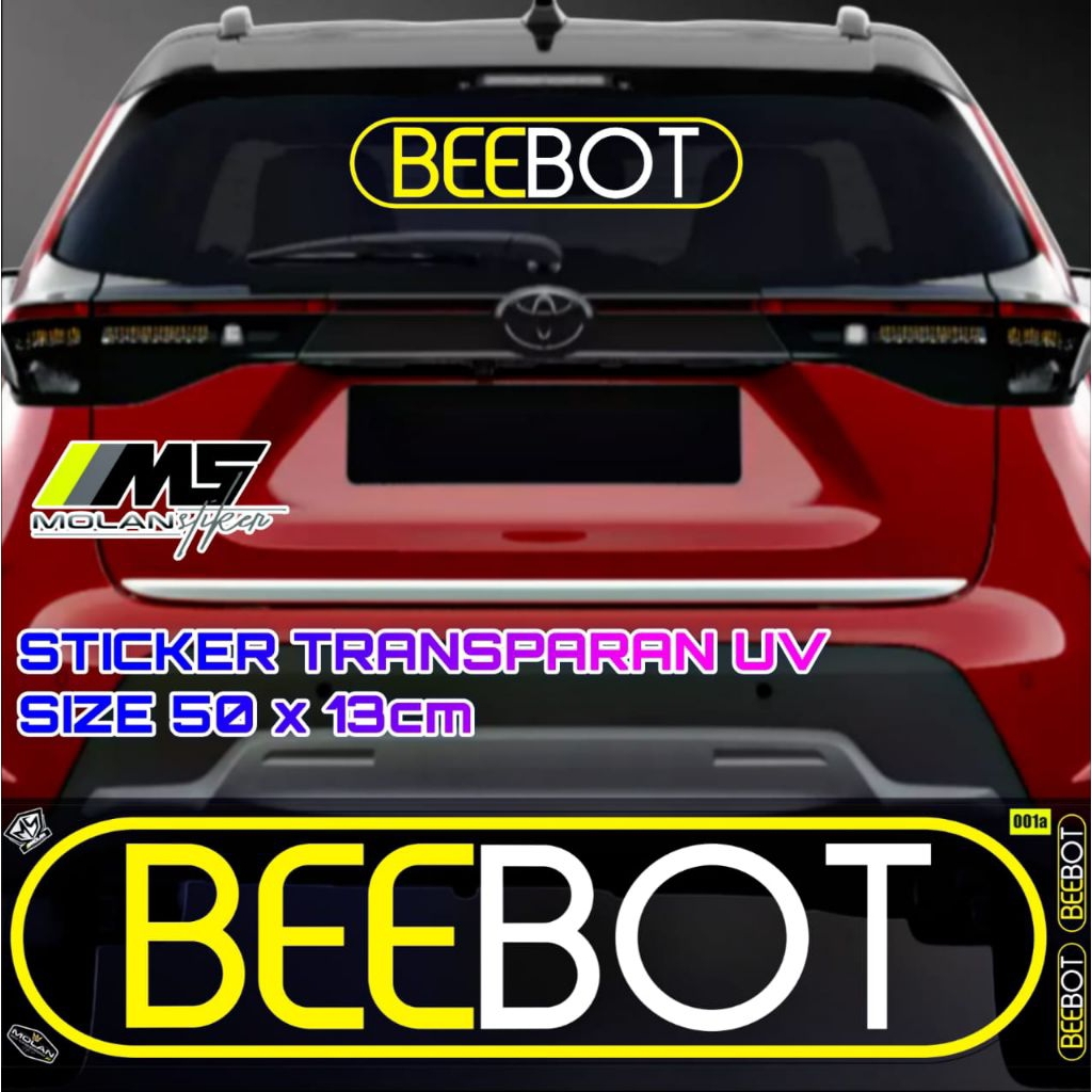 Sticker Transparan Uv Kaca Mobil BEEBOT 50x13 Sticker Kaca Depan Belakang Universal Semua Mobil Truc