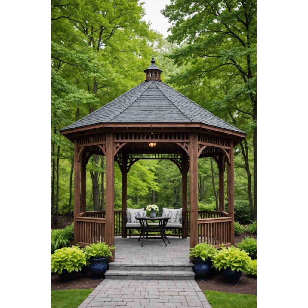 gazebo taman kayu jati minimalis ukuran 3x3 meter | gazebo pargola taman kayu jati minimalis