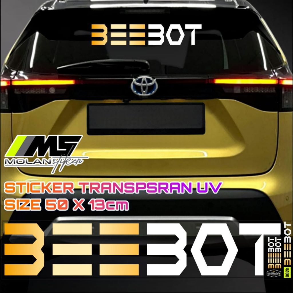Sticker Transparan Uv Kaca Mobil BEEBOT 50x13 Sticker Kaca Depan Belakang Universal Semua Mobil Truc