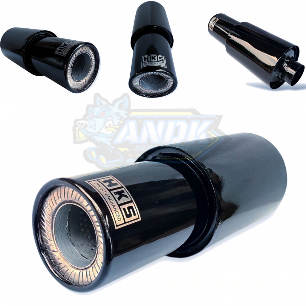 KNALPOT MOBIL RACING HKS ULIR BLACK SUARA BASS ADEM PADET GAHAR PICK UP UNIVERSAL MOBIL