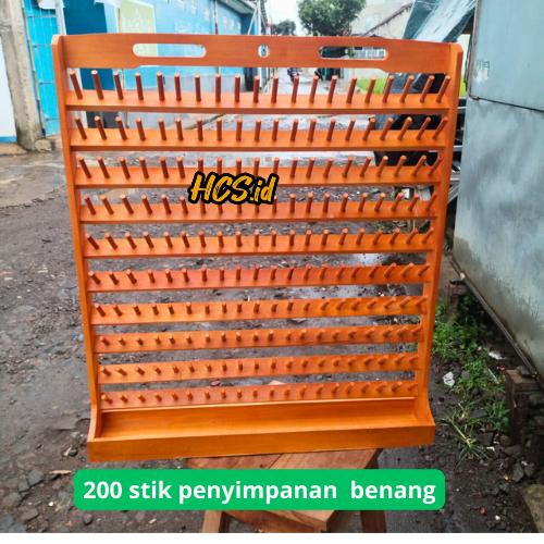 Rak Benang Jahit Kayu Putih Kapasitas 200 Stik