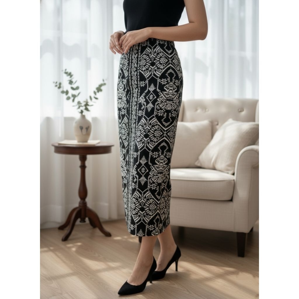 ROK Bawahan Kebaya KNIT STRETCH DIORAMA SONGKET BALI.