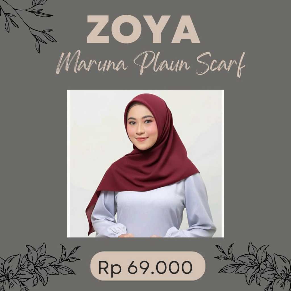 Maruna Scarf Zoya Hijab Segi Empat Polos