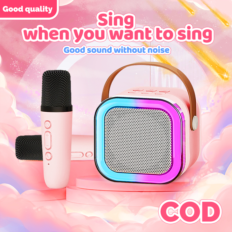 Mini karoke Speaker Bluetooth 2 mic / Mini karoke Speaker Bluetooth Portabel Penuh Bass / Bluetooth 