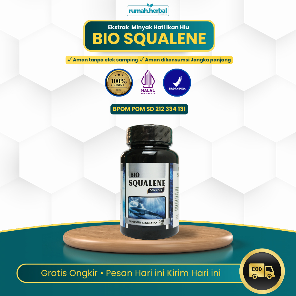 BIO SQUALENE original - 100% Ekstrak Minyak Hati Ikan Hiu - BPOM dan Sertifikasi HALAL