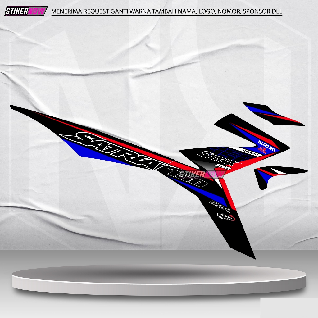 Striping Satria FU Injeksi Glossy Motif Racing Sporty  Desain Stiker Keren Fullset Anti Kusam